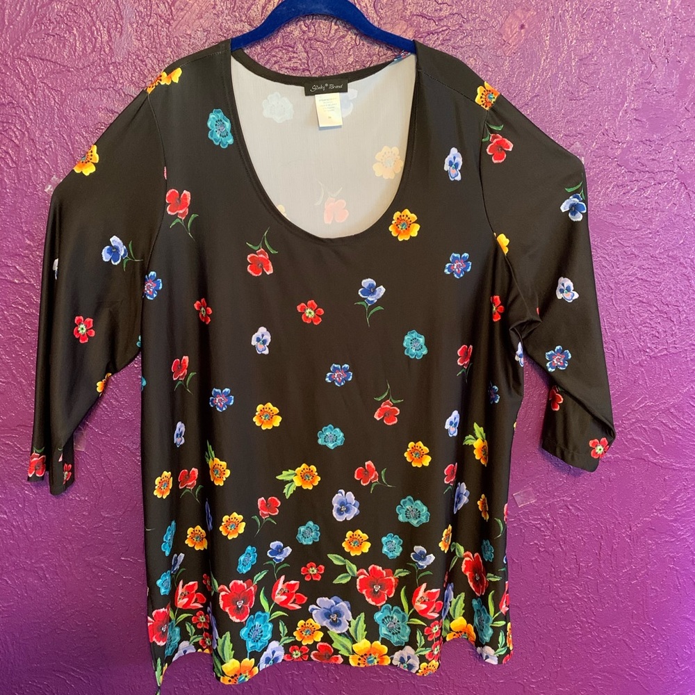Slinky Brand Long Tunic w/ Matching Black Pants 3x